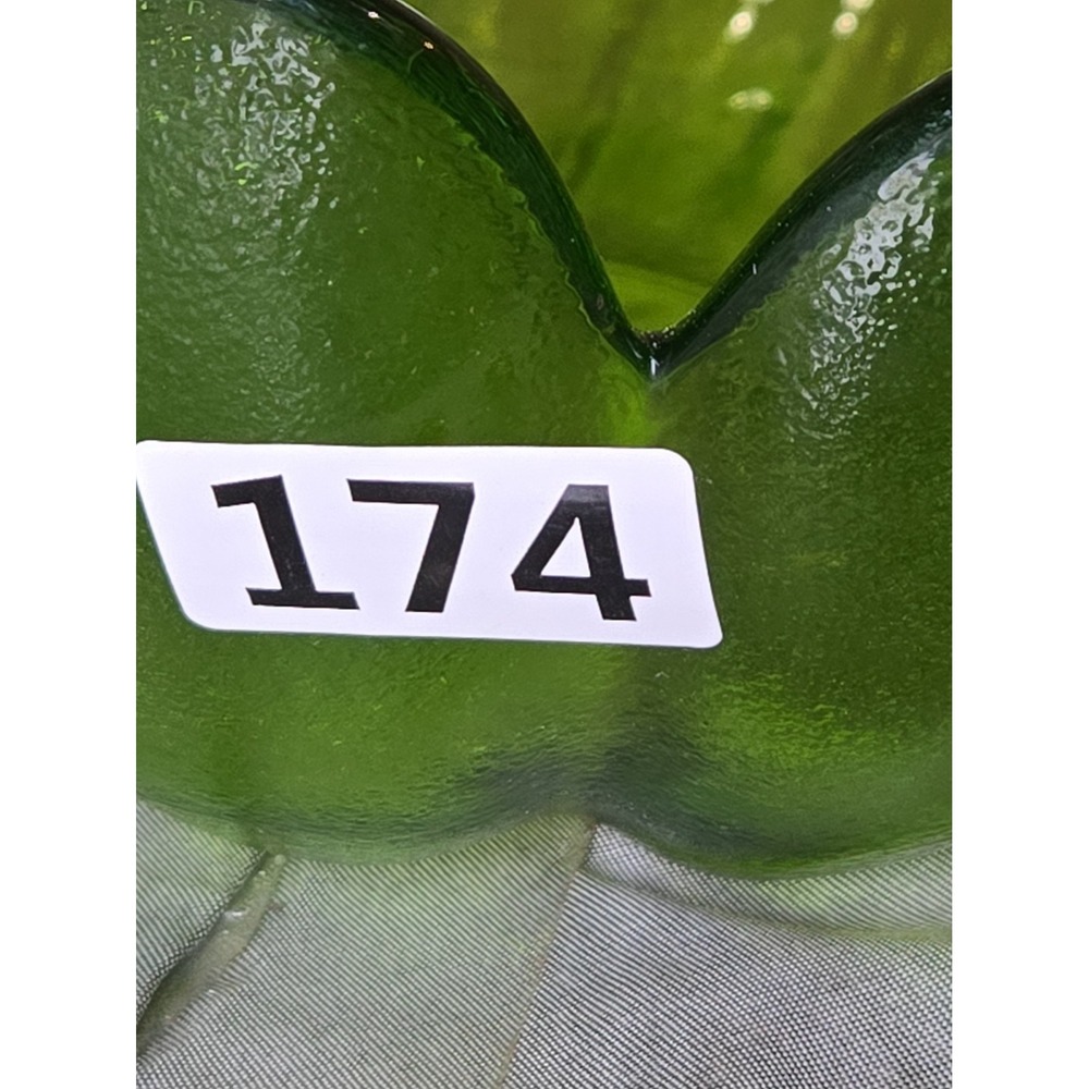 Vintage Indiana Glass Large Green 12 Petal Lotus Bowl 11" Serving/Console Bowl - Picture 11 of 11